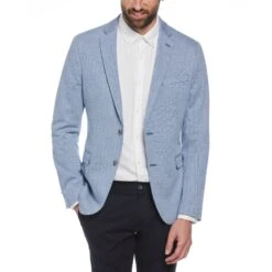 Original Penguin Blue Herringbone Knit Blazer -Original Penguin Sales Blue Herringbone Knit Blazer Original Penguin 3