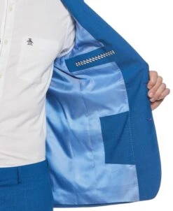 Original Penguin Blue Textured Wool Blend Two Piece Suit -Original Penguin Sales Blue Textured Wool Blend Two Piece Suit Original Penguin 6