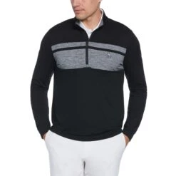 Original Penguin Color Block 1/4 Zip Golf Sweater