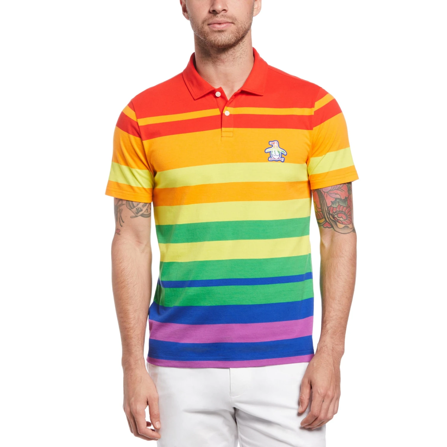 Original Penguin Engineered Stripe Polo Pride Pete 3 Original Penguin Engineered Stripe Polo Pride Pete