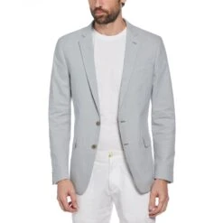 Original Penguin Green Plaid Linen Blend Chambray Jacket -Original Penguin Sales Green Plaid Linen Blend Chambray Jacket Original Penguin 3