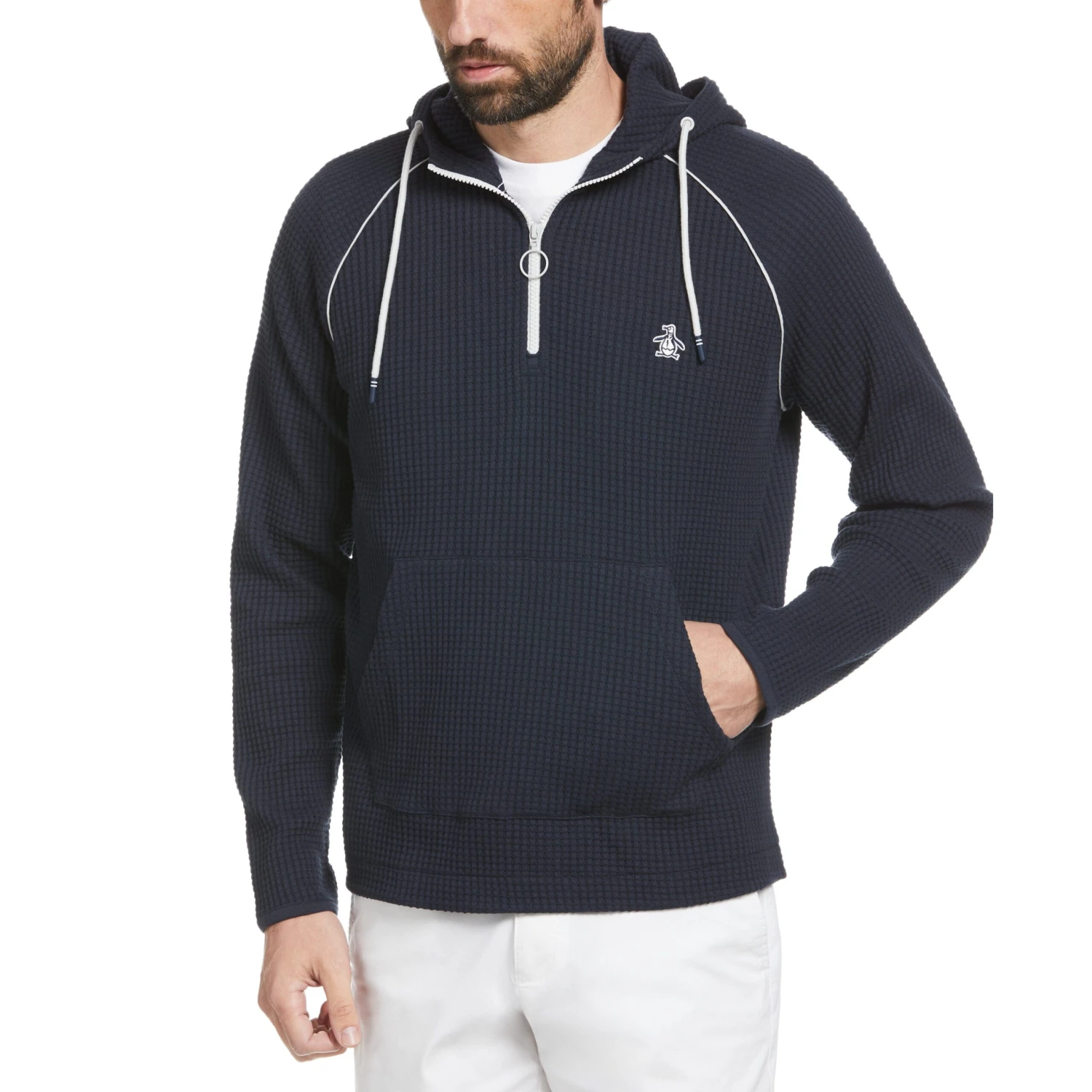 Original Penguin Waffle Knit Patch Hoodie 3 Original Penguin Waffle Knit Patch Hoodie