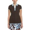 Original Penguin Women's Multi-Directional Rib Golf Polo -Original Penguin Sales Womens Multi Directional Rib Golf Polo Ristretto Original Penguin