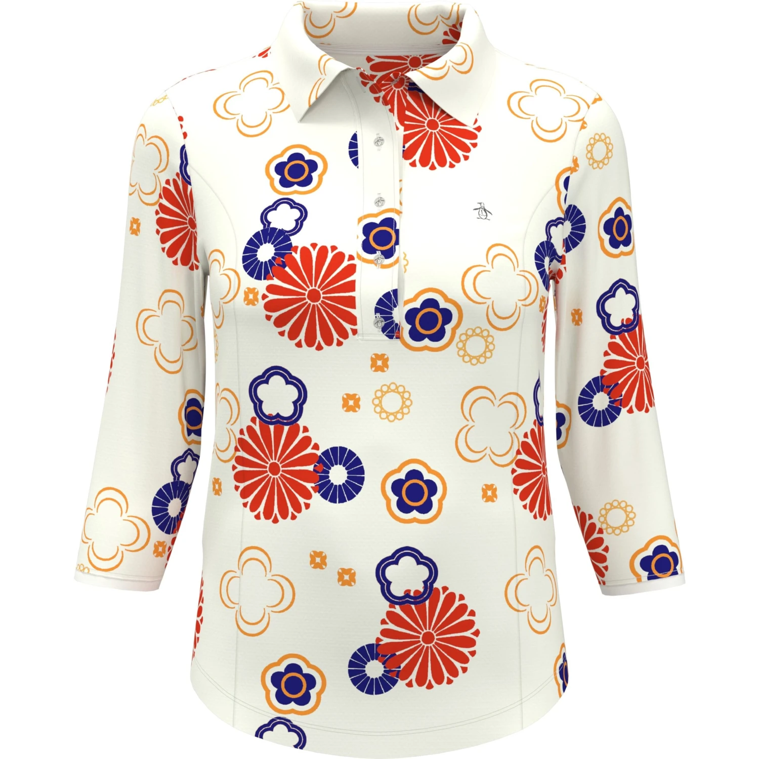 Original Penguin Women's Retro Floral Printed Golf Polo 3 Original Penguin Women's Retro Floral Printed Golf Polo